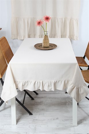 Natural Tablecloth Vintage 160x160 Cm